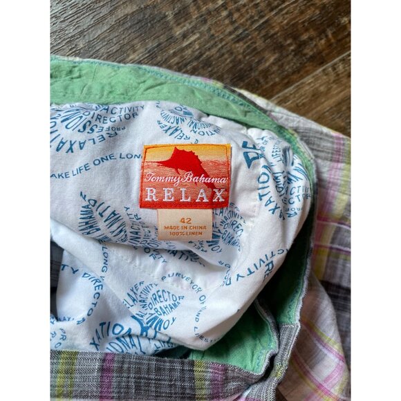 Tommy Bahama Relax Linen Shorts Men's 42 Plaid - Picture 4 of 11